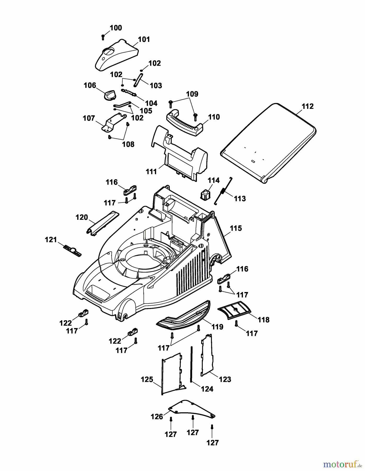  Wolf-Garten Motormäher mit Antrieb Compact plus 40 BA 4013000 Serie A  (2006) Mähwerksgehäuse