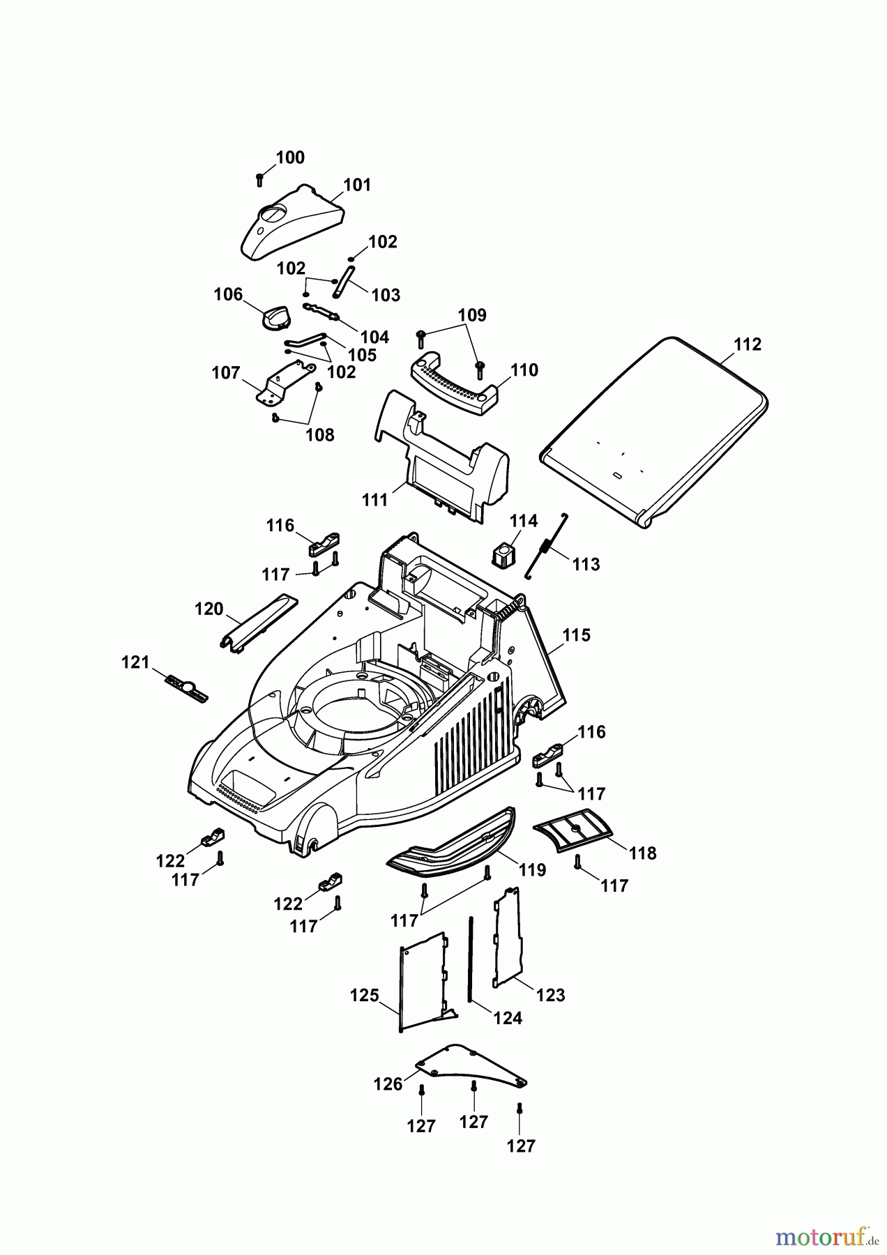  Wolf-Garten Motormäher mit Antrieb Compact plus 40 BA 4013000 Serie B  (2009) Mähwerksgehäuse
