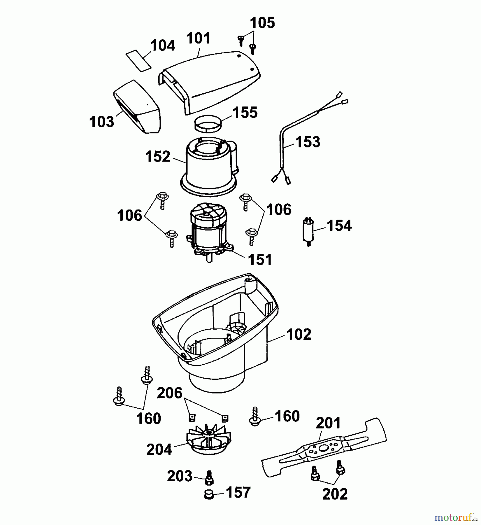  Wolf-Garten Elektromäher Power Edition 40 E 4028005 Serie A  (2001) Abdeckhaube Motor, Messer, Motor