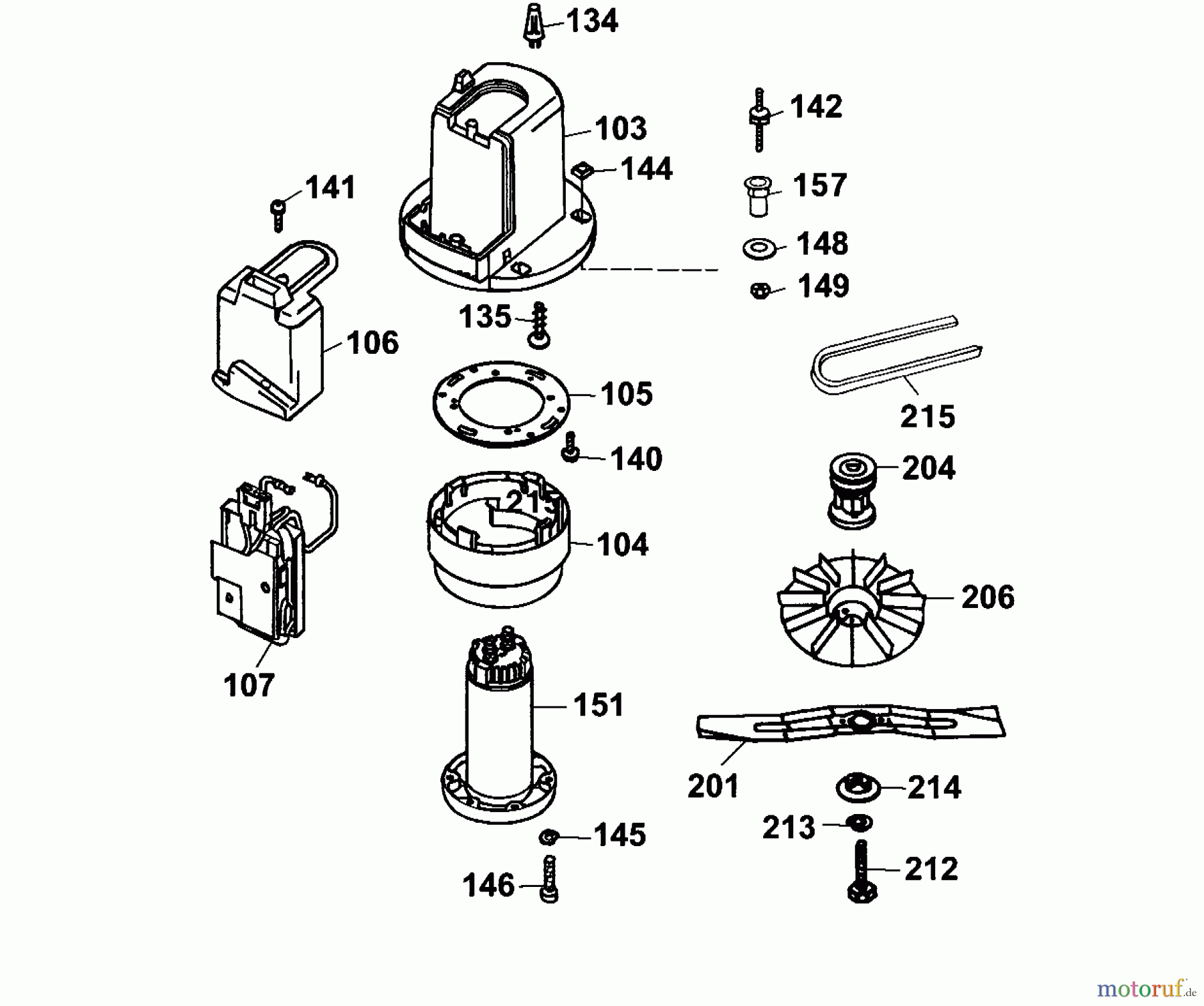 Wolf-Garten Akkumäher mit Antrieb Premio 40 ACA 4045000 Serie A (2001) Elektromotor, Elektroteile, Messer