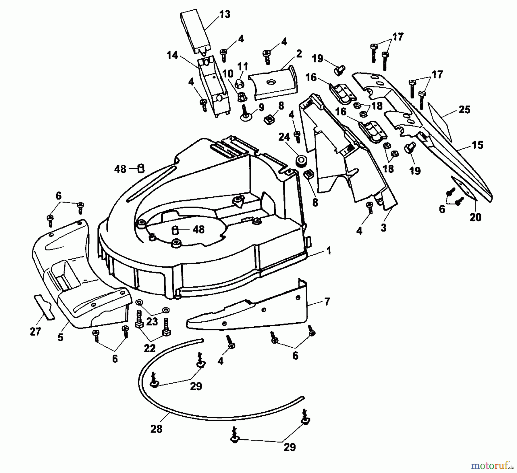  Wolf-Garten Motormäher Concept 43 B 4342000 Serie A  (2000) Mähwerksgehäuse