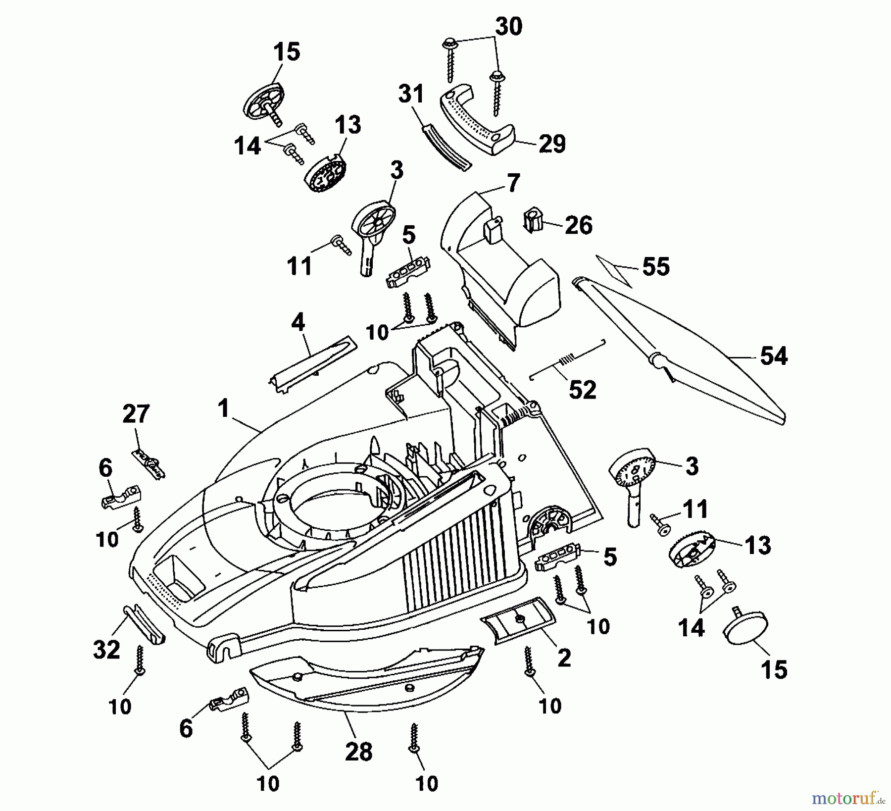 Wolf-Garten Motormäher Premio 46 B 4611000 Serie A (2001) Mähwerksgehäuse