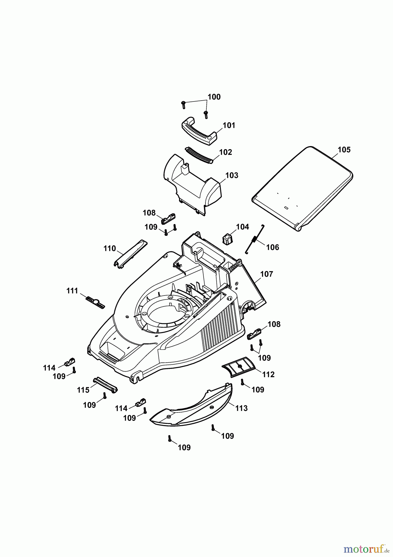 Wolf-Garten Motormäher mit Antrieb Power Edition 46 BA 4658000 Serie B (2009) Mähwerksgehäuse