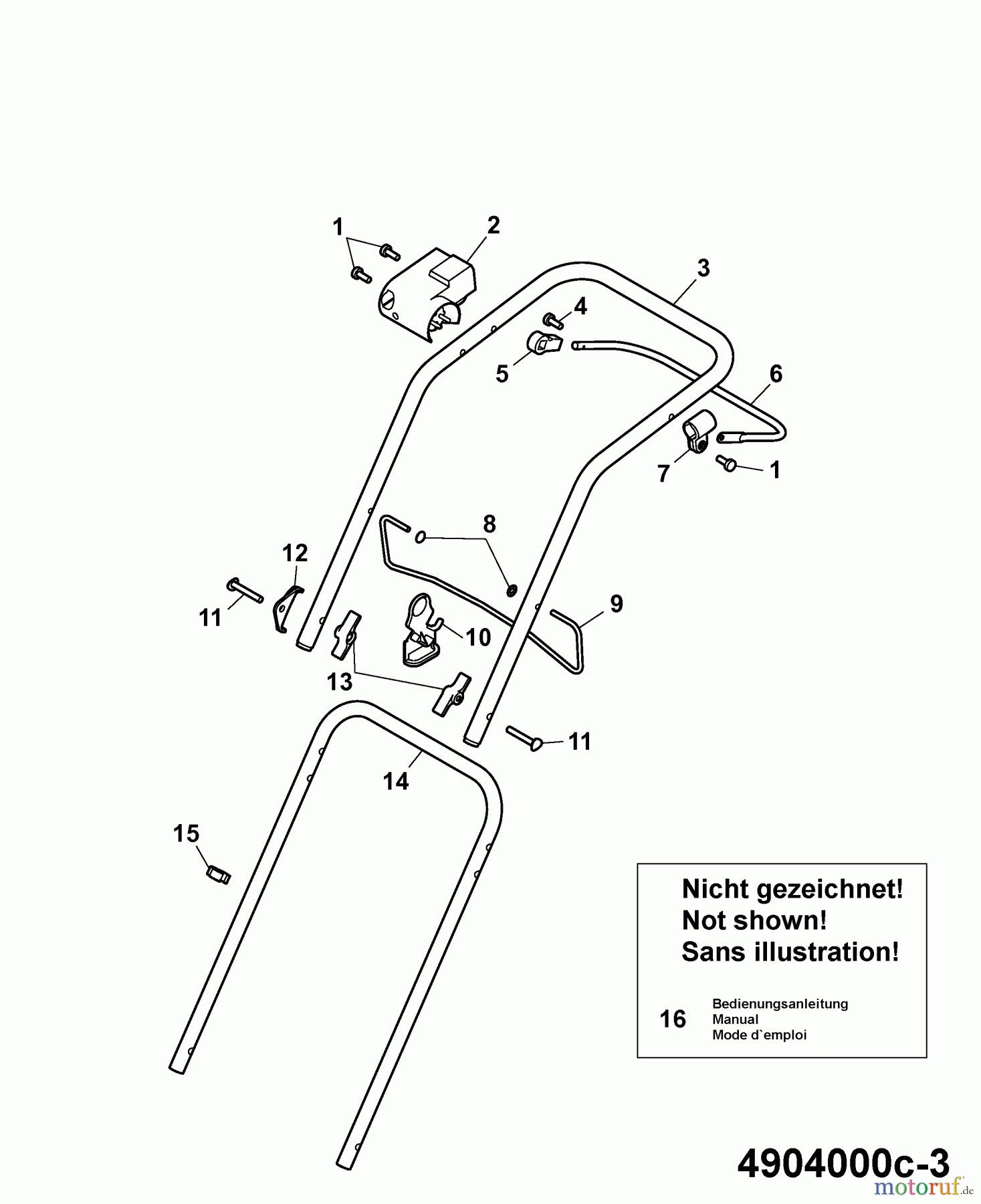 Wolf-Garten Elektromäher Compact plus 34 E 4904000 Serie C (2007) Holm