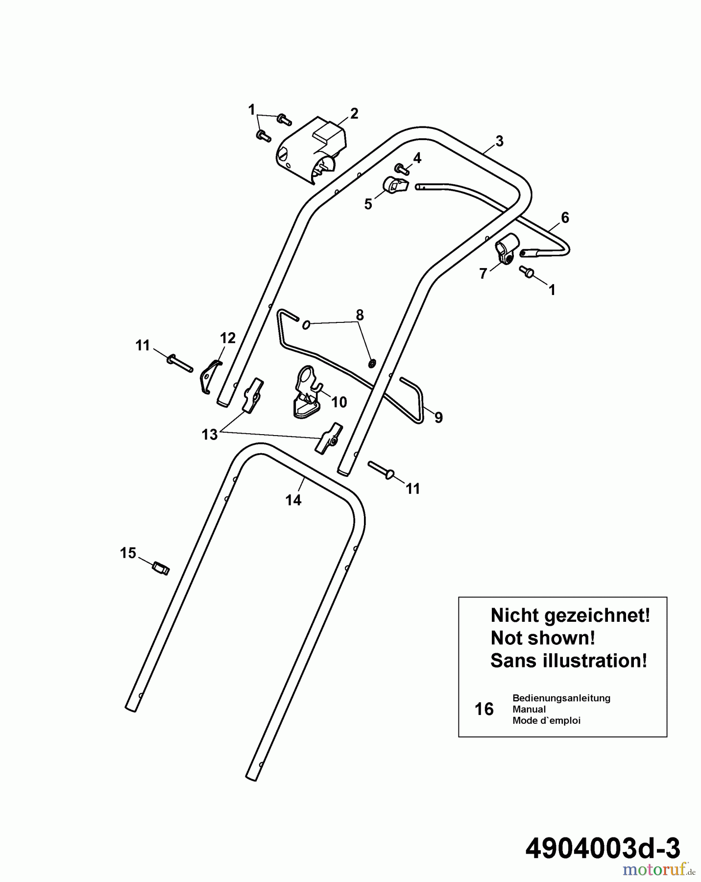 Wolf-Garten Elektromäher Compact plus 34 E 4904003 Serie D (2007) Holm