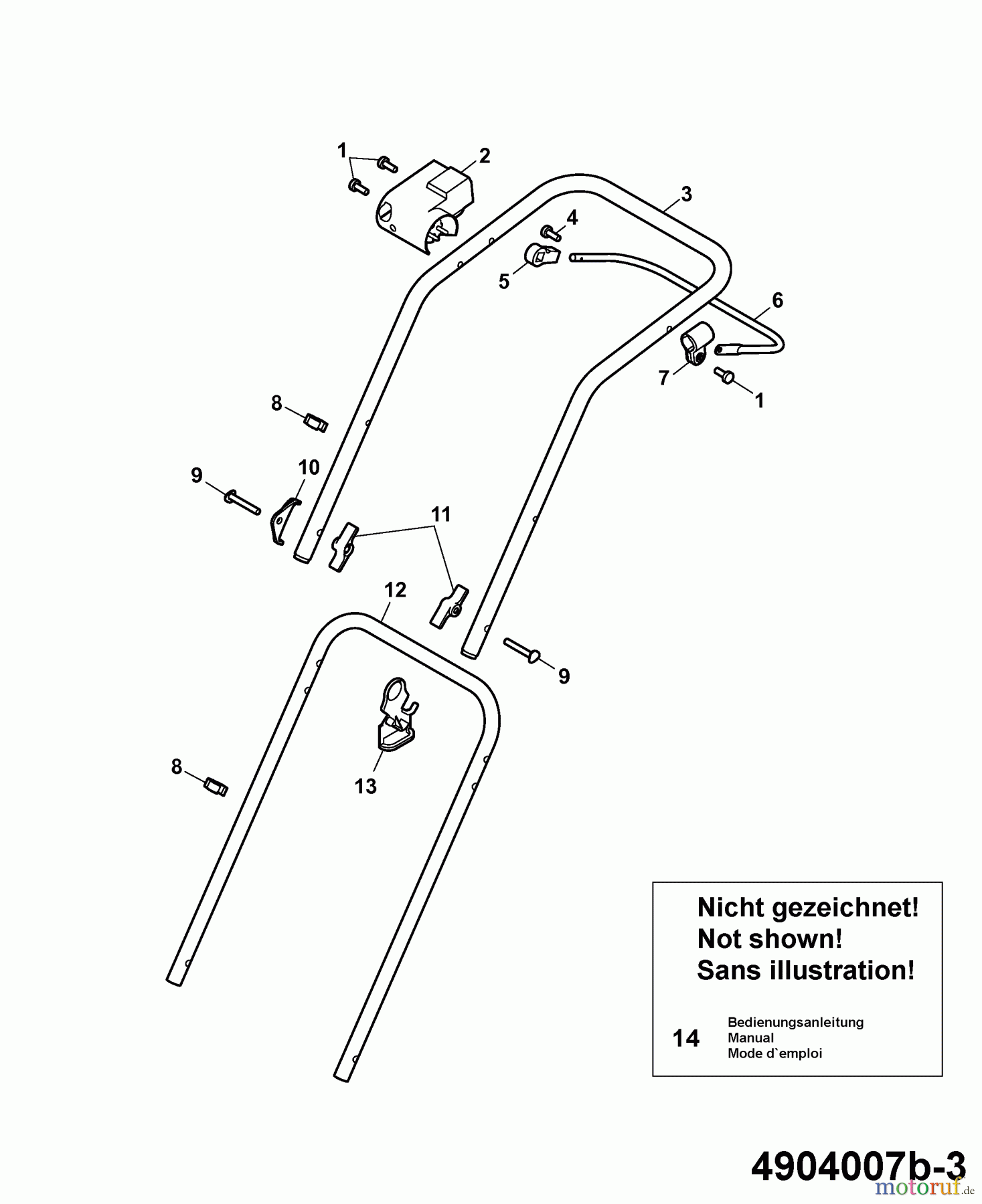 Wolf-Garten Elektromäher 2.34 E 4904007 Serie B (2007) Holm