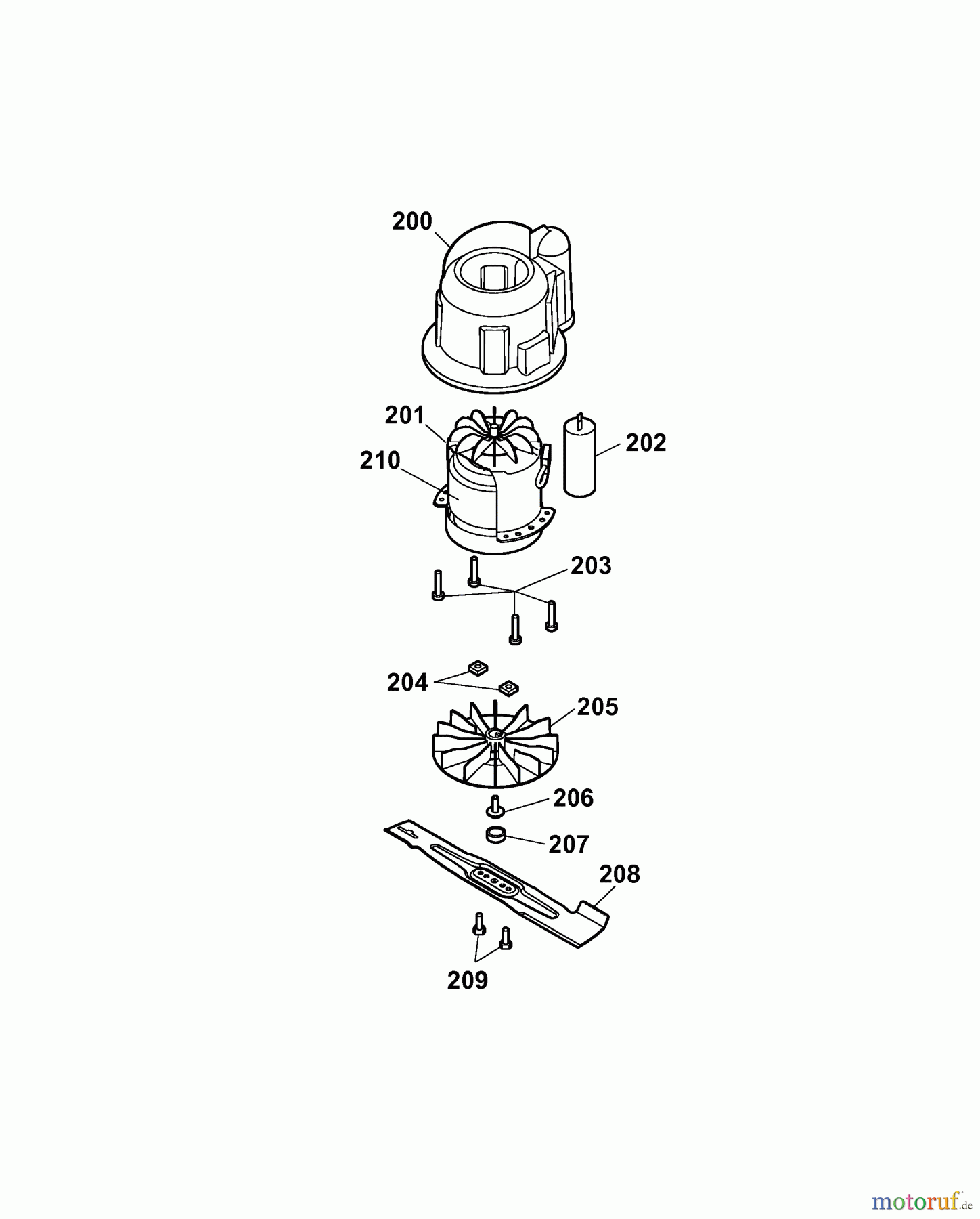  Wolf-Garten Elektromäher 2.37 XC 4917006 Serie B  (2007) Messer, Messeraufnahme, Motor
