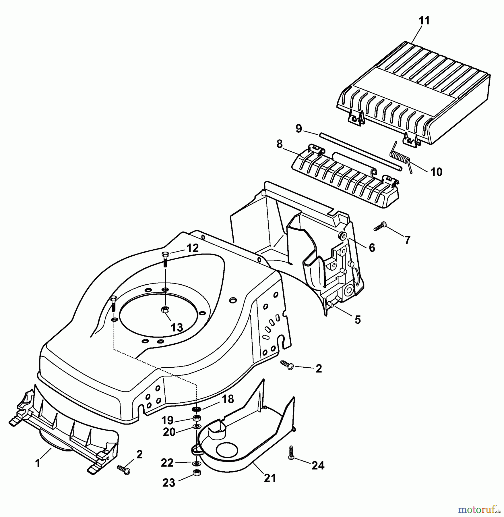 Wolf-Garten Motormäher mit Antrieb Campus 440 BA 6045000 Serie A (2008) Mähwerksgehäuse