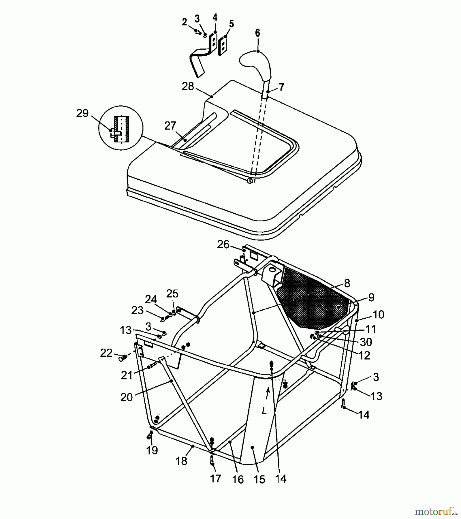 Wolf-Garten Rasentraktoren Trac OHV 6 6200000 Serie A (2001) Grasfangsack