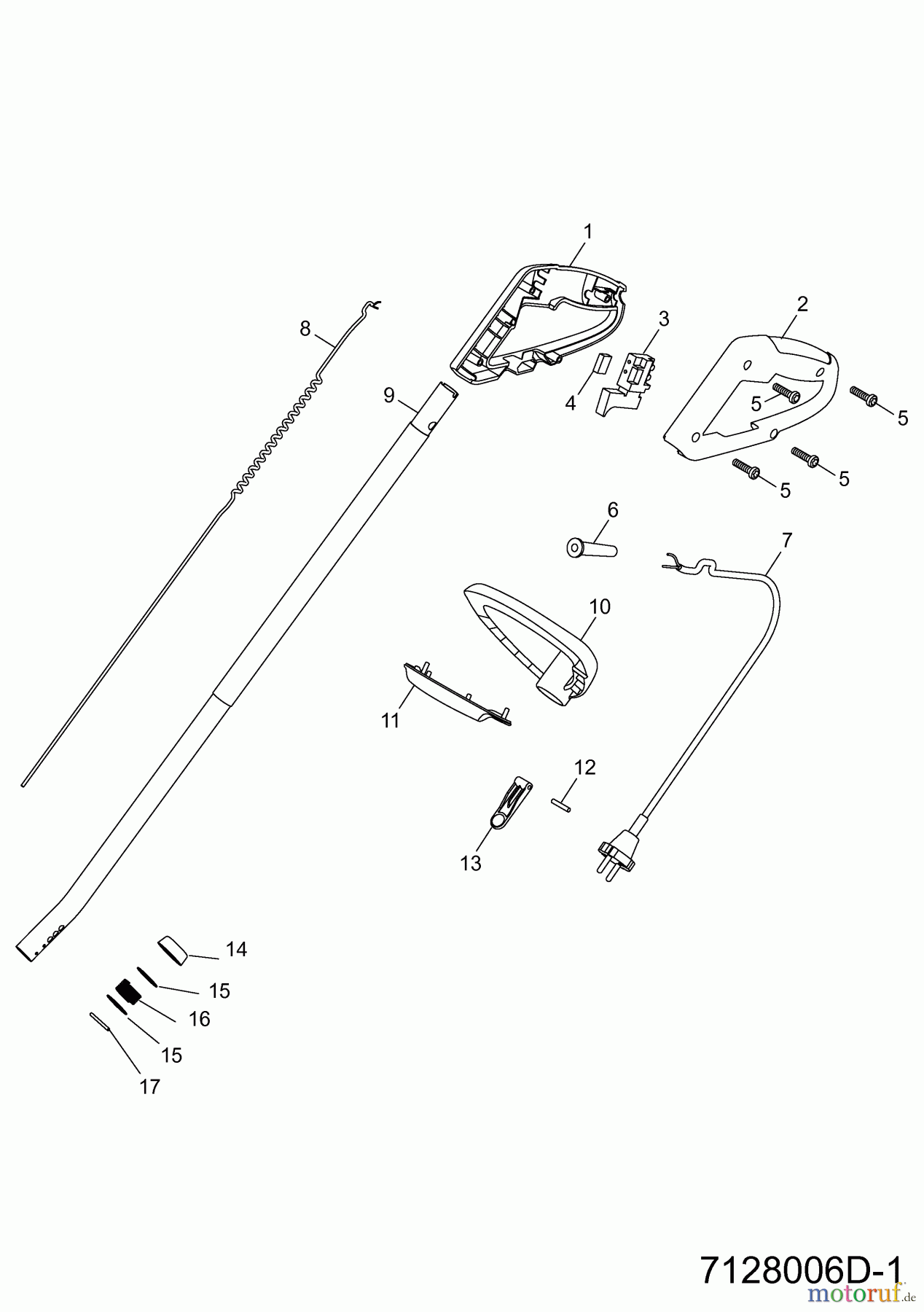 Wolf-Garten Elektrotrimmer GT 830 7128006 (2012) Holm