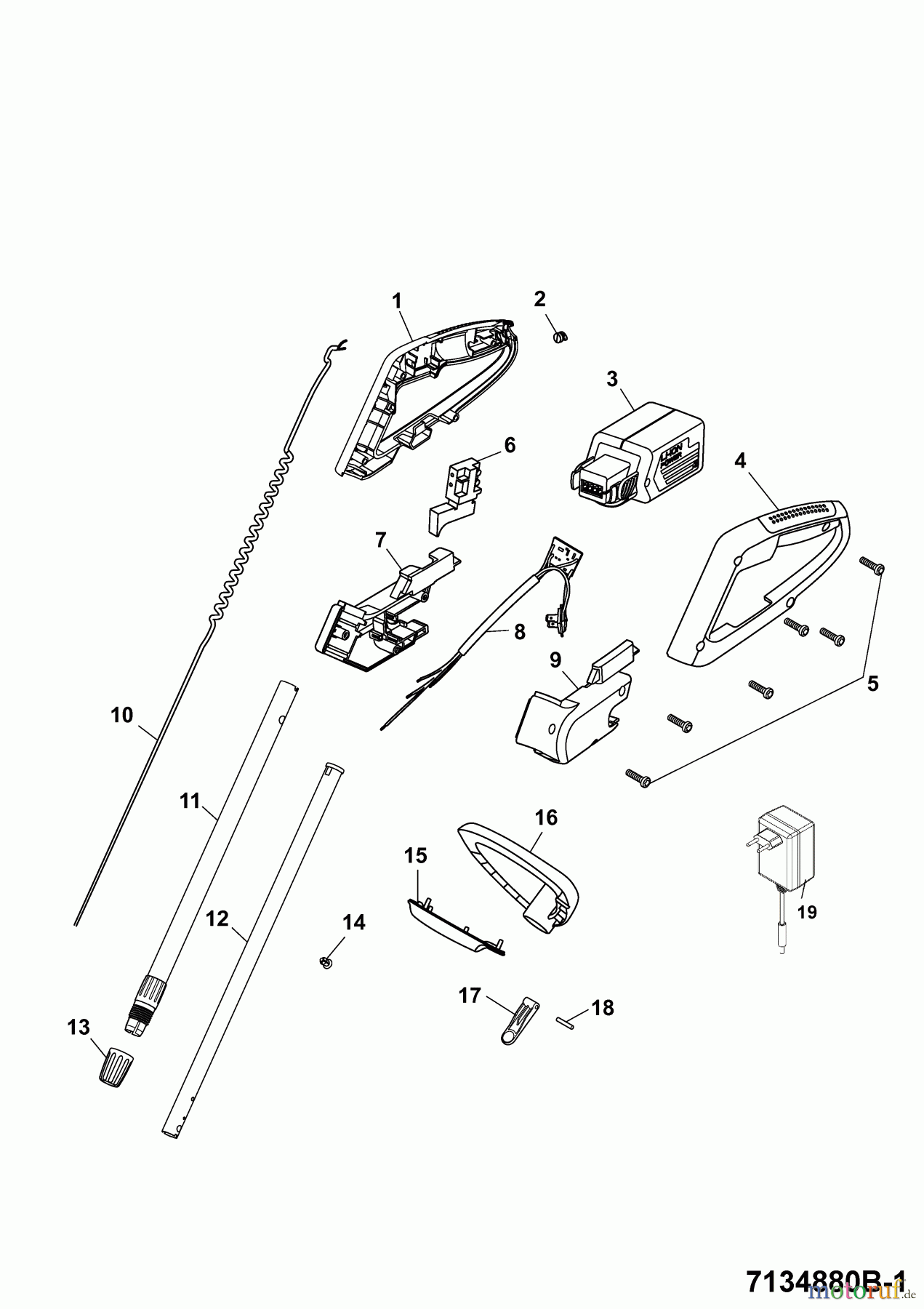 Wolf-Garten Akkutrimmer Li-Ion Power GT 815 7134880 Serie B  (2009) Holm