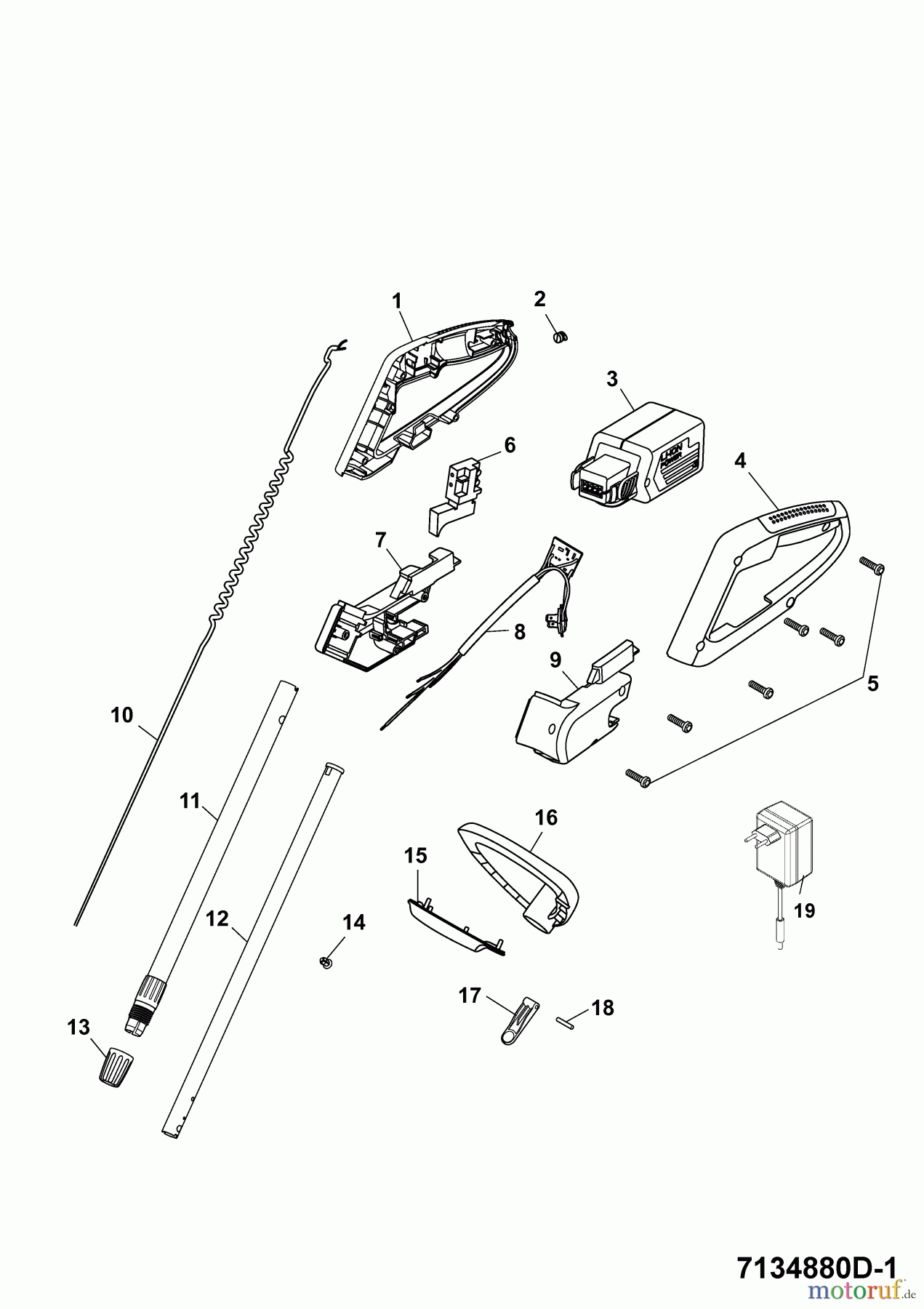 Wolf-Garten Akkutrimmer Li-Ion Power GT 815 7134880 Serie D (2009) Holm