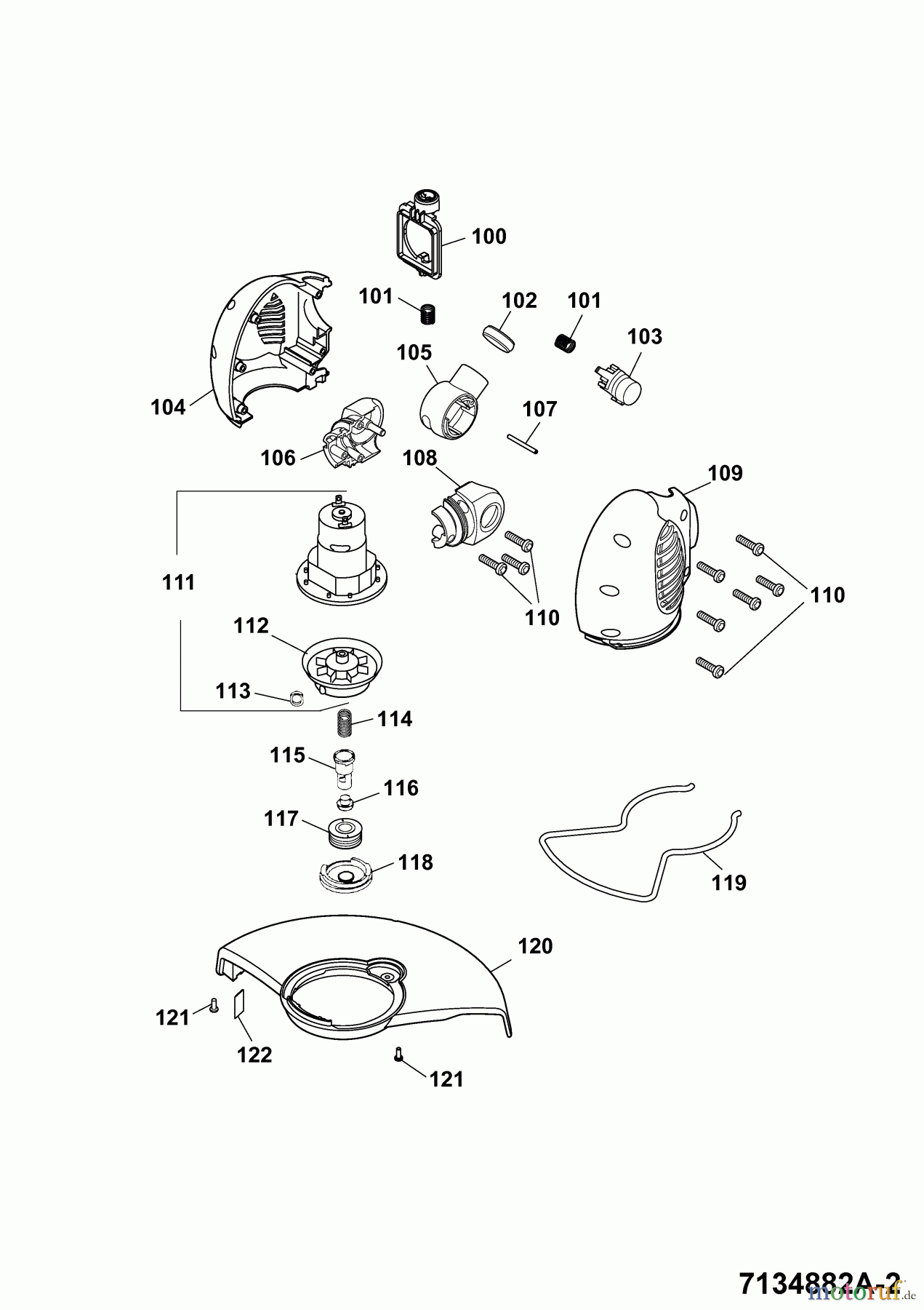 Wolf-Garten Akkutrimmer Li-Ion Power GT 815 7134882 Serie A (2008) Elektromotor, Fadenspule