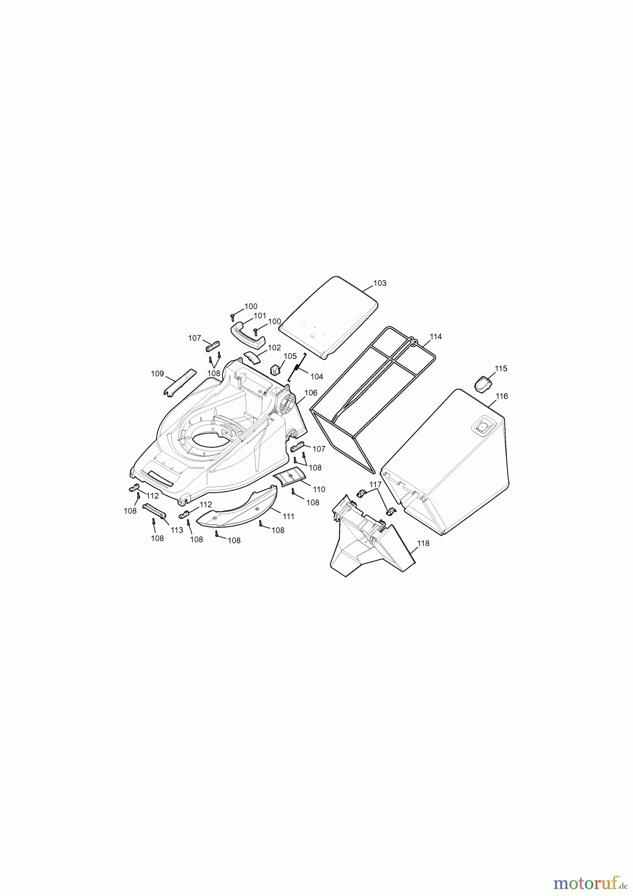  Florabest Motormäher mit Antrieb 46 BA/07 8102000 Serie B  (2007) Grasfangsack, Mähwerksgehäuse