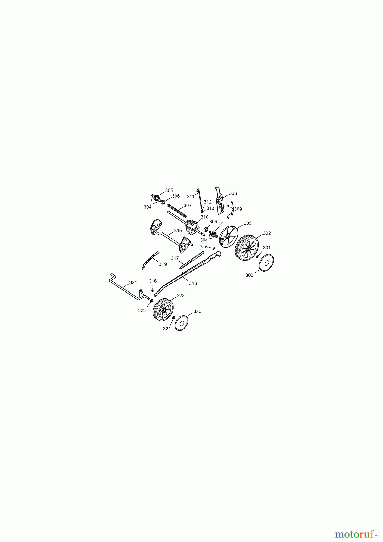 Florabest Motormäher mit Antrieb 46 BA/07 8102000 Serie B  (2007) Getriebe, Räder