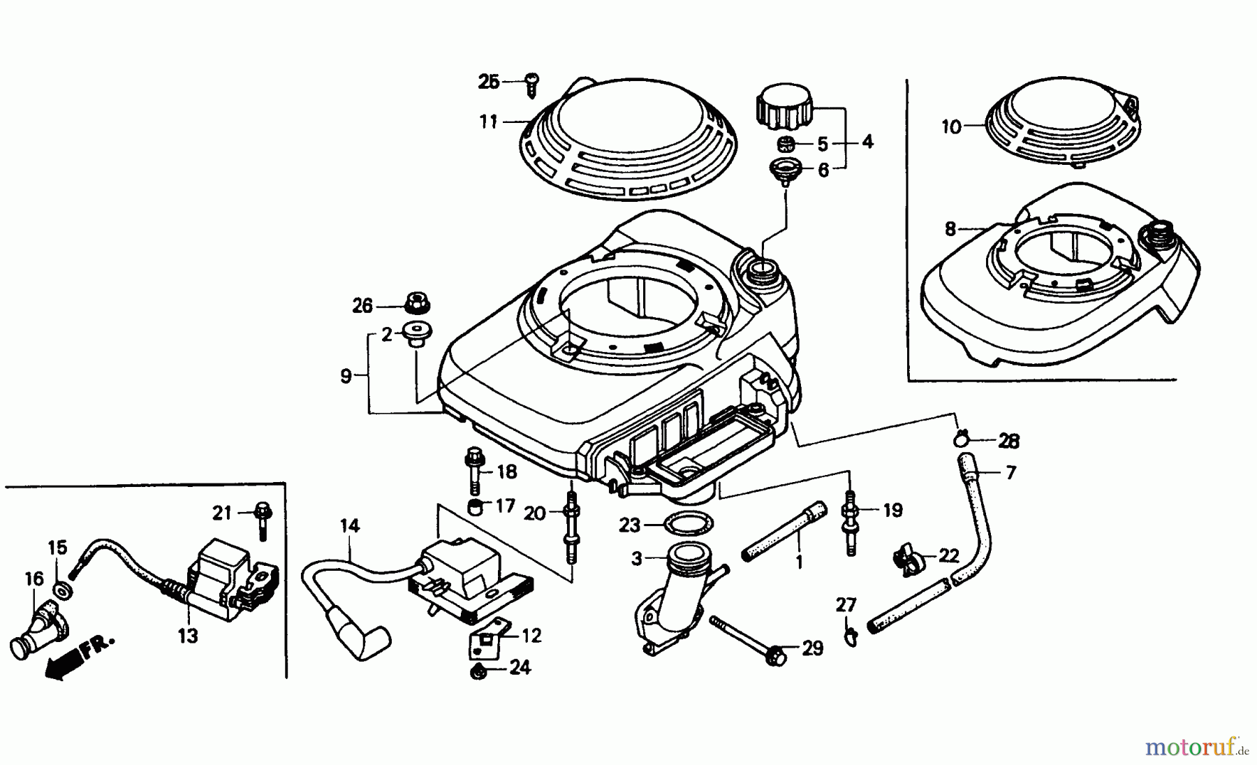 Wolf-Garten Benzinmotoren Honda GXV 140 2098060 (1998) Tank, Zündspule