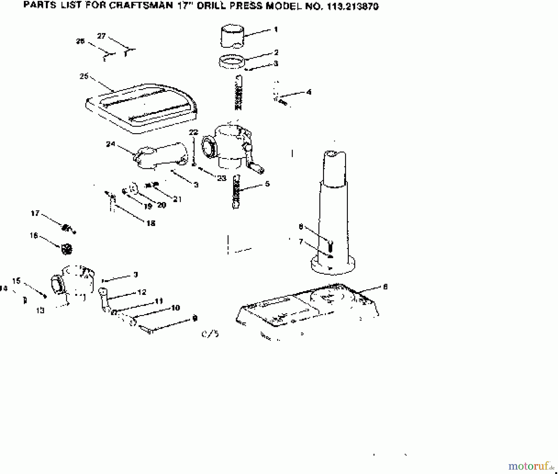 CRAFTSMAN Divers 17 INCH DRILL PRESS 113.213870 Seite 3