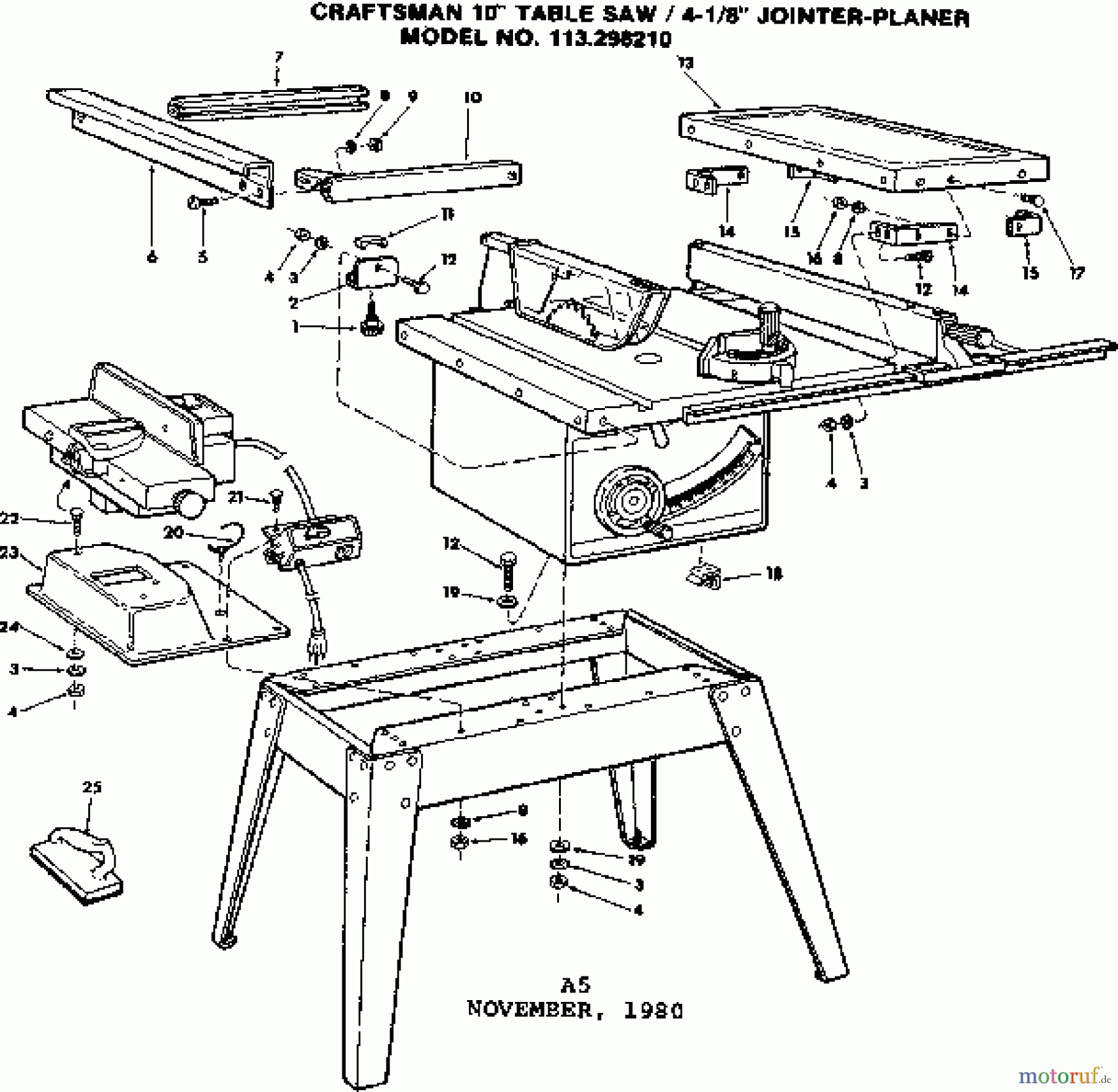 CRAFTSMAN Divers 10 IN. TABLE SA 113.298210 Seite 1