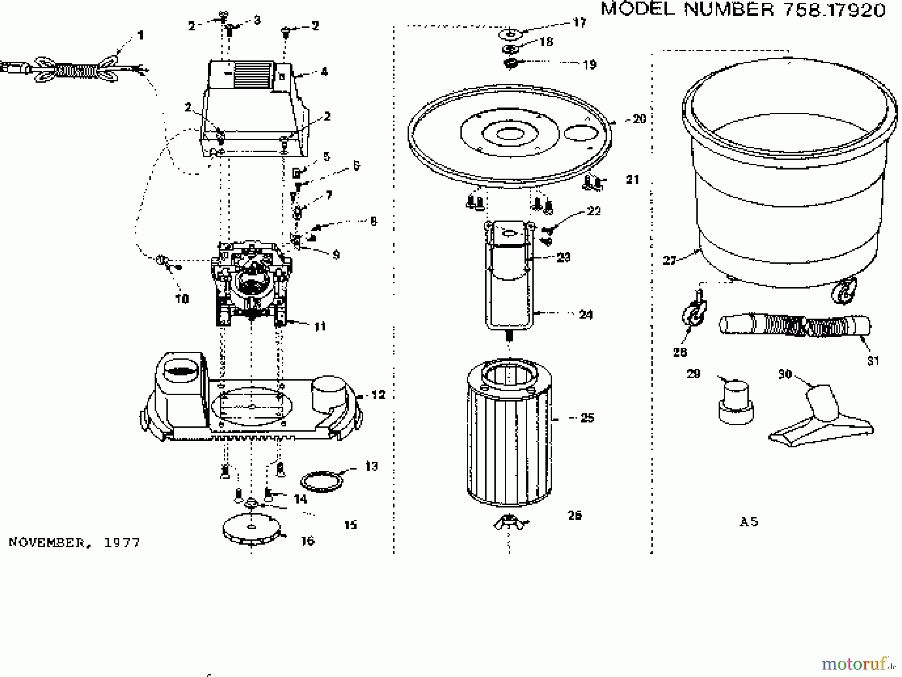 CRAFTSMAN Divers HOME-N-SHOP VAC 758.17920 Seite 1