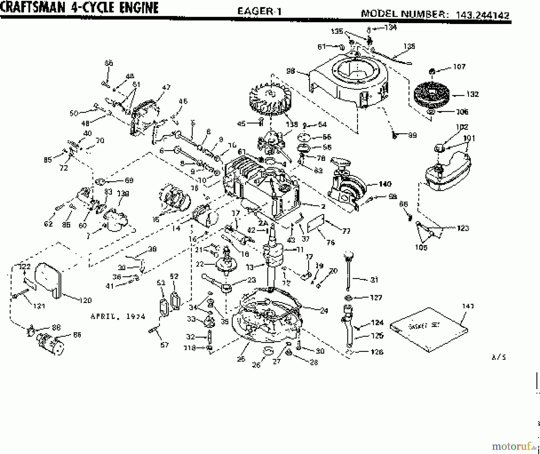 CRAFTSMAN Divers 4-CYCLE ENGINE 143.244142 Seite 1