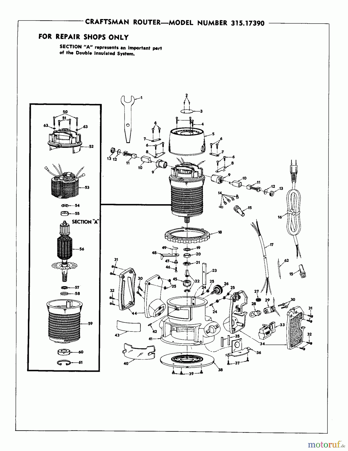 CRAFTSMAN Divers CRAFTSMAN ROUTER 315.17390 Seite 1