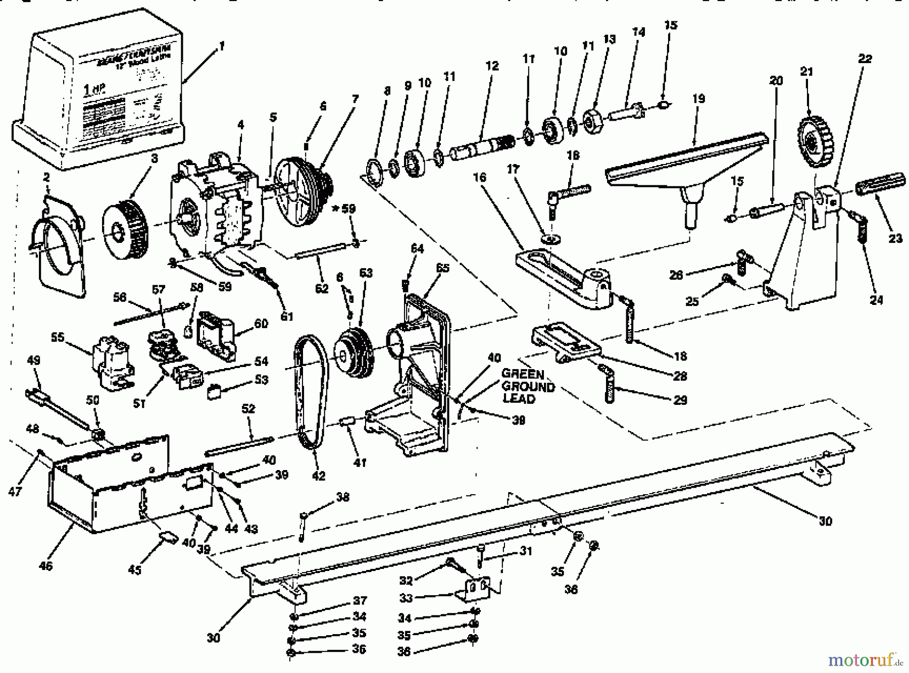  CRAFTSMAN Divers 12-INCH WOOD LATHE 113.228360 Seite 1