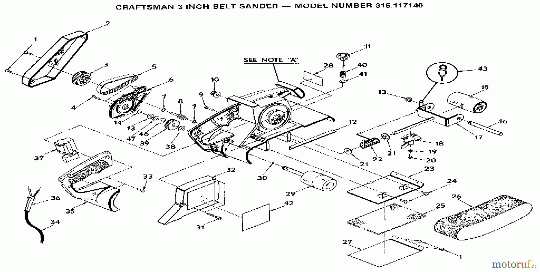  CRAFTSMAN Divers BANDSCHLEIFER 315.117140 Seite 1