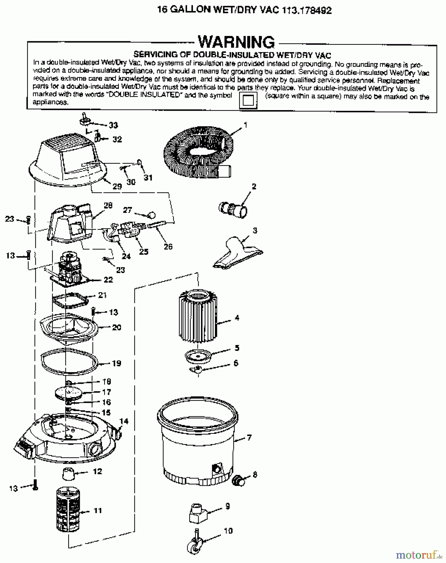 CRAFTSMAN Divers WET/DRY VAC 113.178492 Seite 1