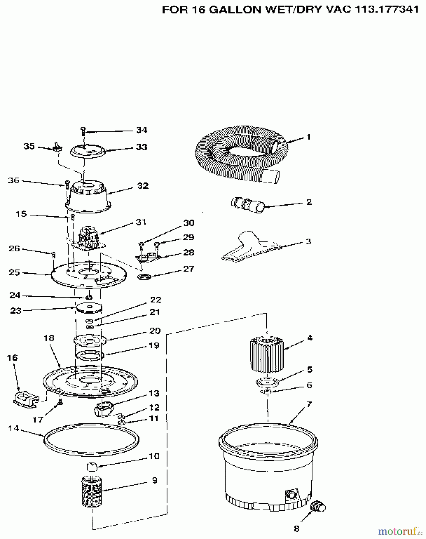 CRAFTSMAN Divers WET/DRY VAC 113.177341 Seite 1