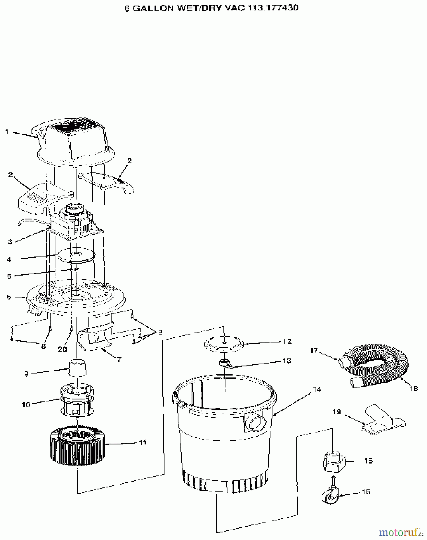  CRAFTSMAN Divers WET/DRY VAC 113.174430 Seite 1