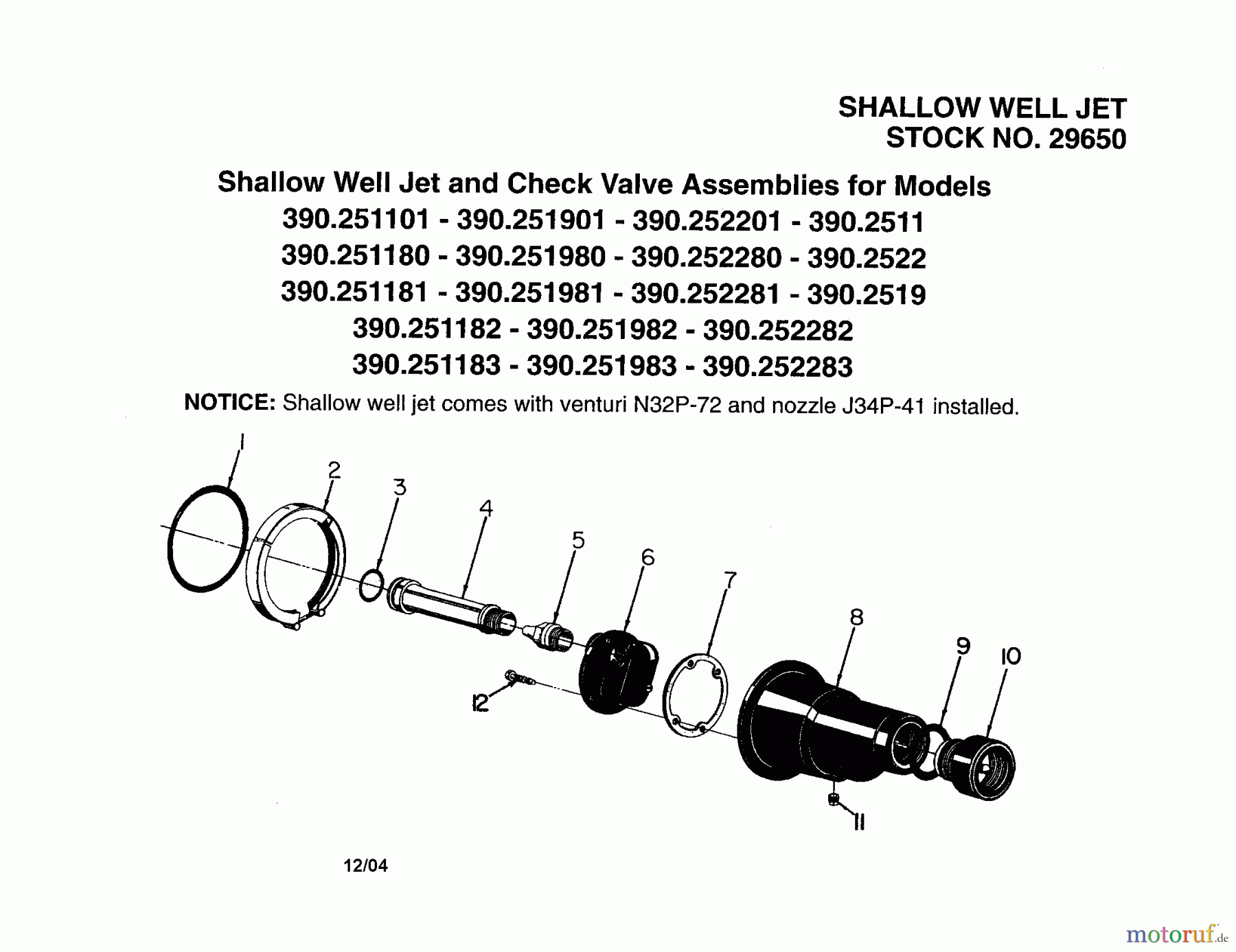 CRAFTSMAN Divers PUMPE 390.252281 Seite 1