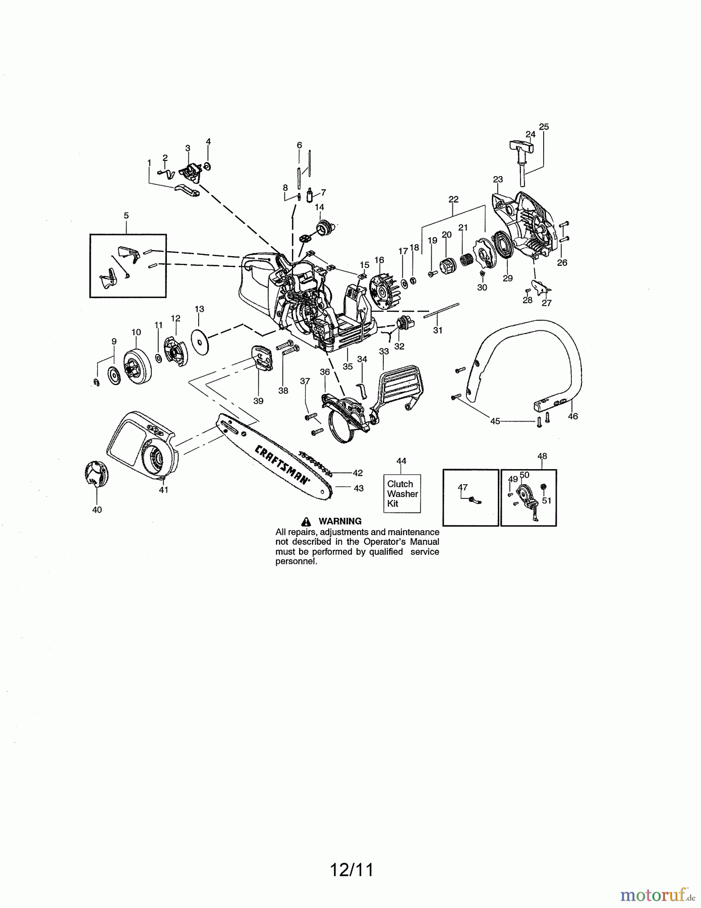 CRAFTSMAN Divers GAS CHAIN SAW 358.351902 Seite 1