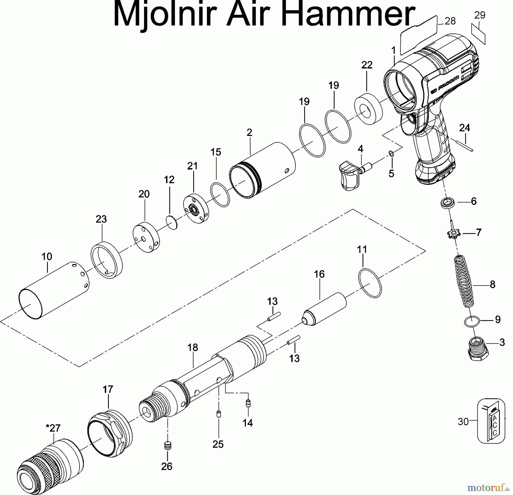 FACOM Divers FACOM AIR HAMMER LONG BAR V.335FH Seite 1