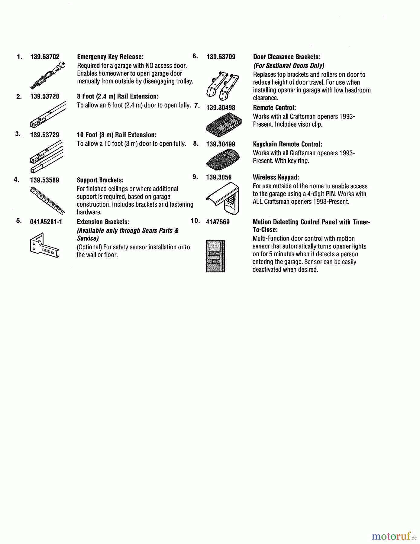 CRAFTSMAN Divers DE-GARAGE DOOR OPENER 139.54930 Seite 4