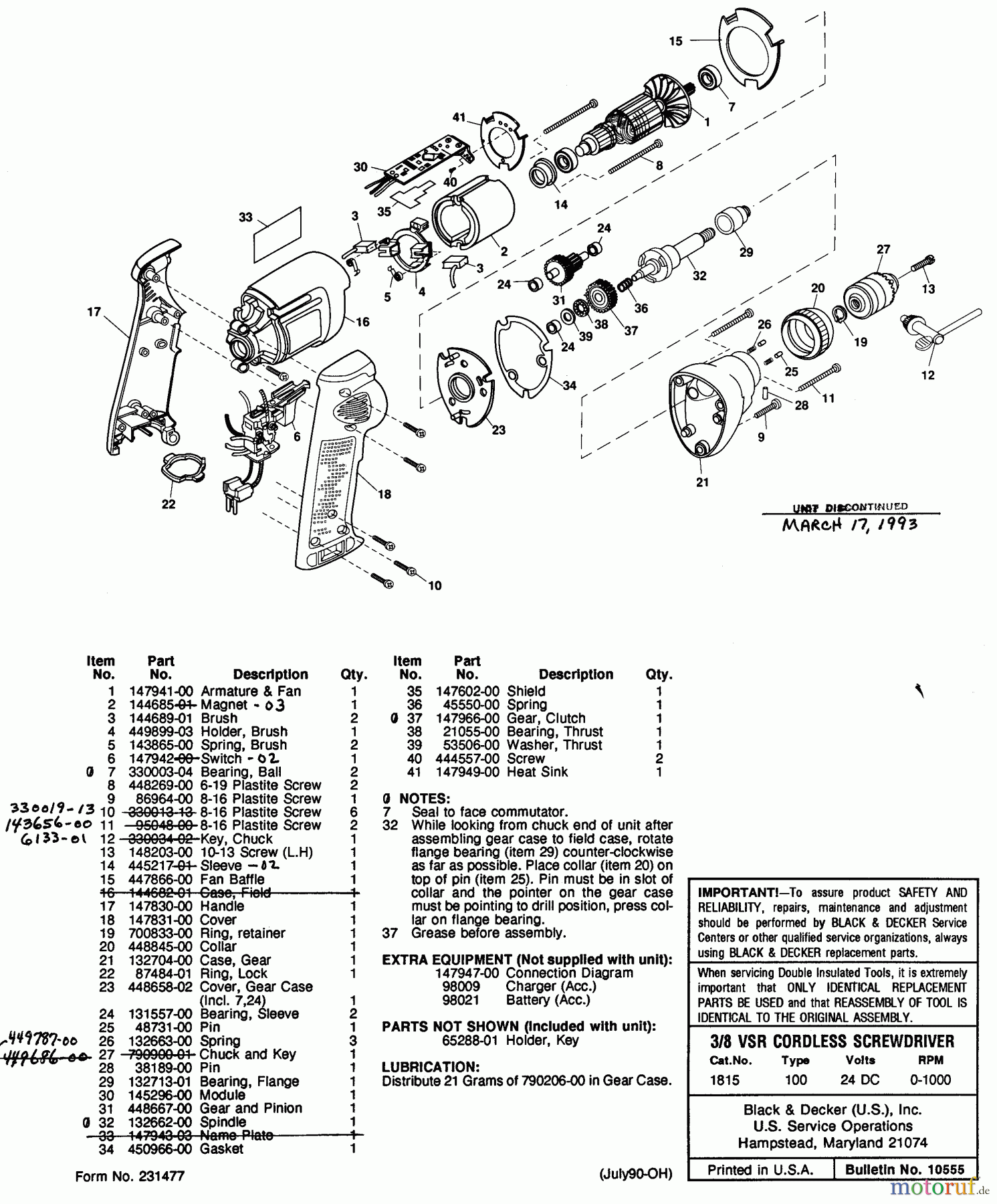BLACK+DECKER INNENAUSSTATTUNG SCHRAUBENDREHER, KNARREN UND SCHRAUBENSCHLÜSSEL CDLS. HOLGUN 1815 Seite 1