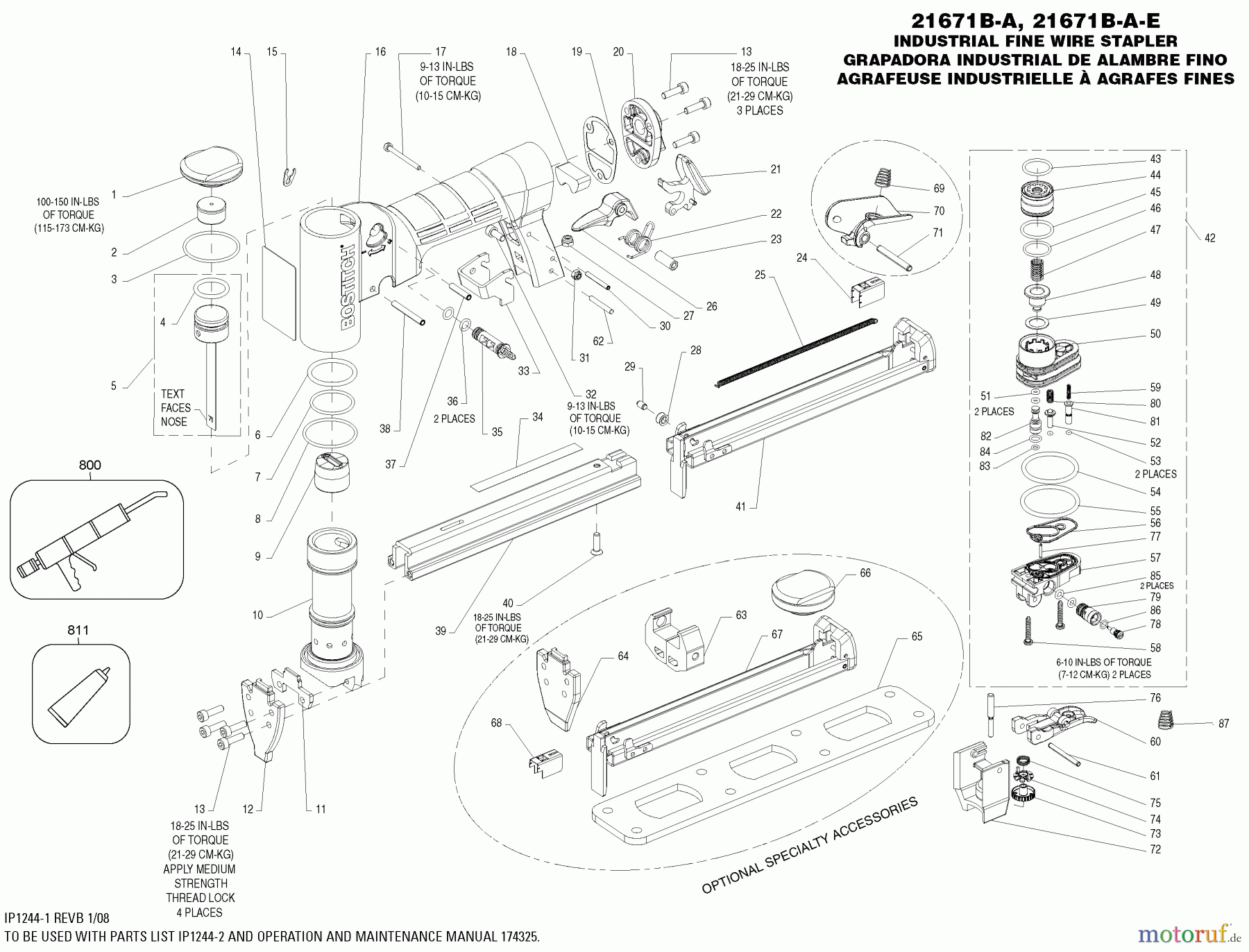  BOSTITCH STAPLER FINE WIRE STAPLER 21671B-A Seite 1