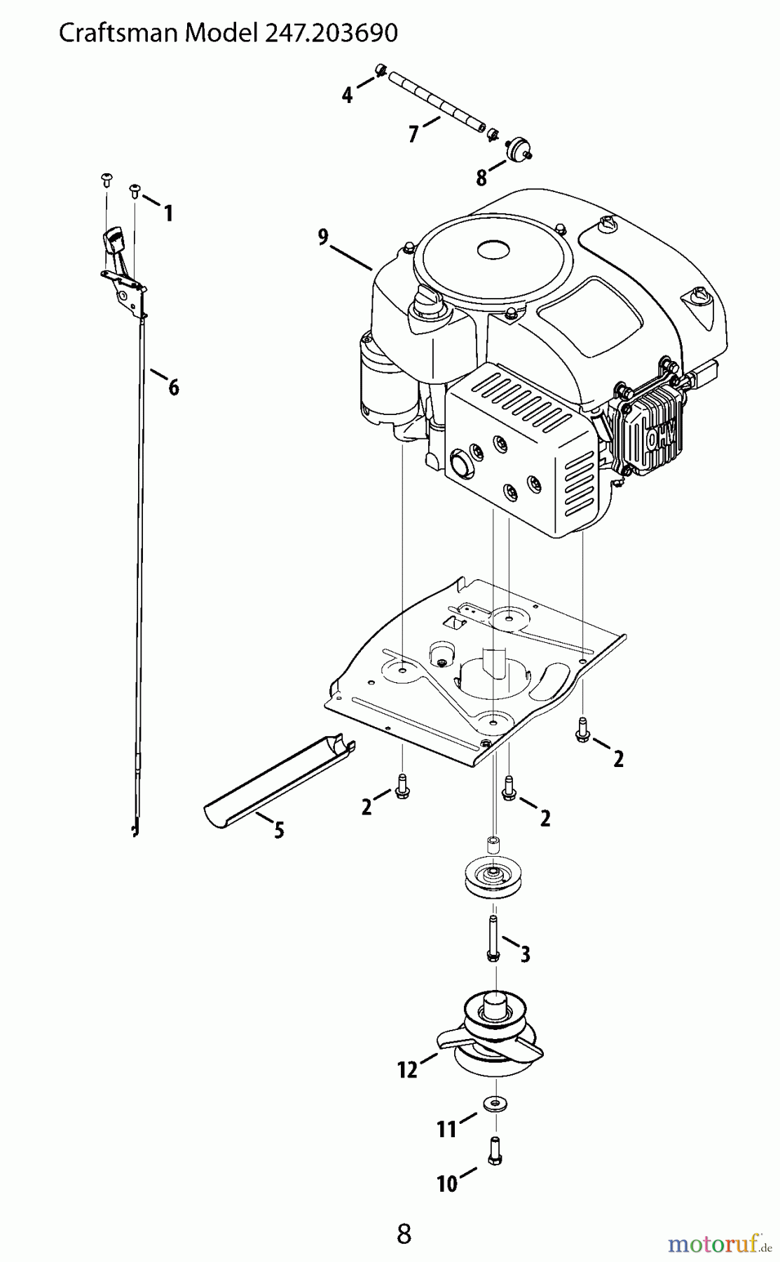  CRAFTSMAN Divers RR ENG RIDING MOWER 247.203690 Seite 8