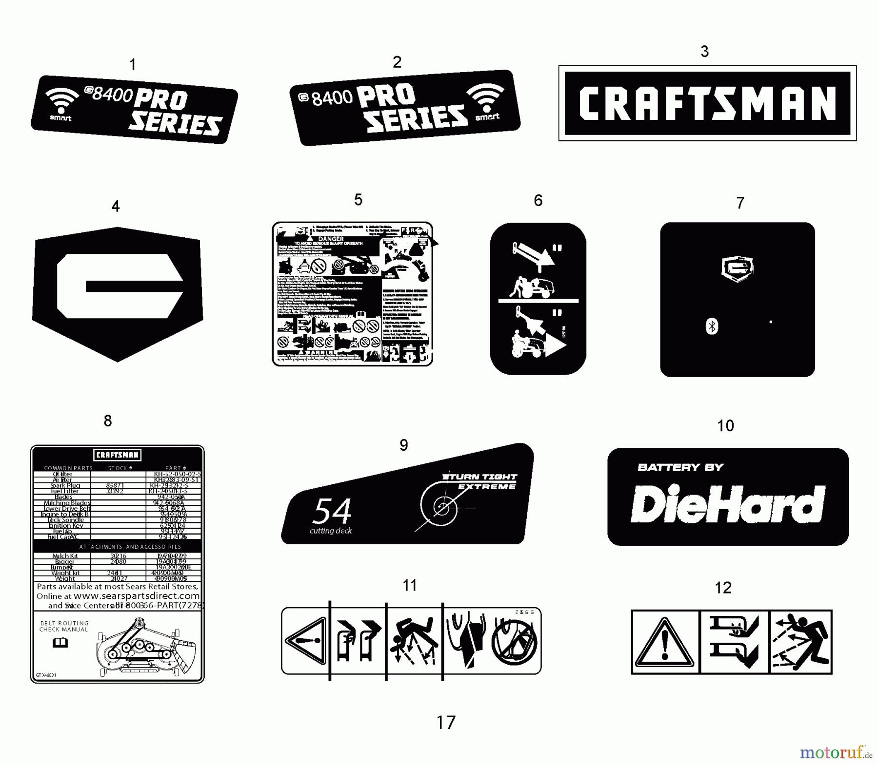  CRAFTSMAN Divers RASENTRAKTOR 247.270550 Seite 16