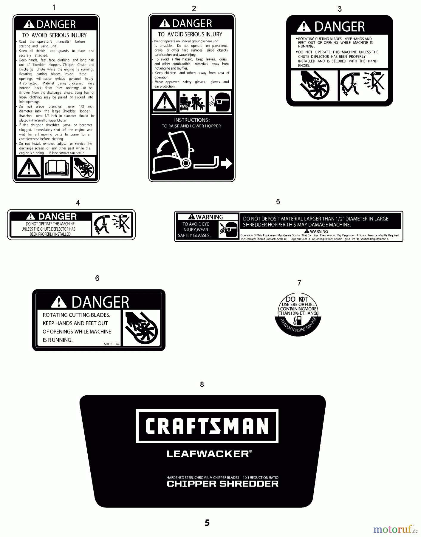 CRAFTSMAN Divers Häcksler 247.776150 Seite 3