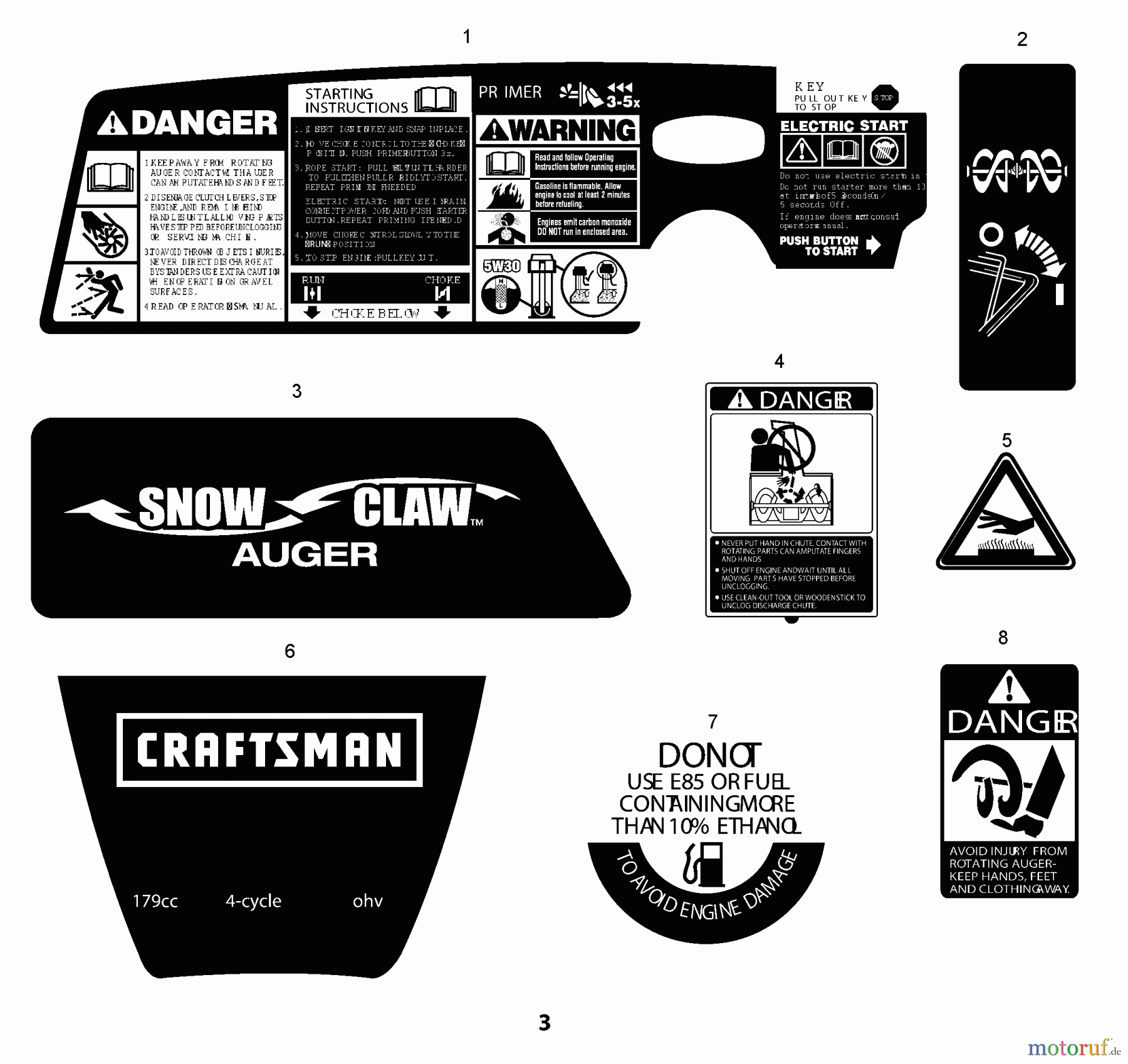 CRAFTSMAN Divers SNOWTHROWER 247.887802 Seite 3