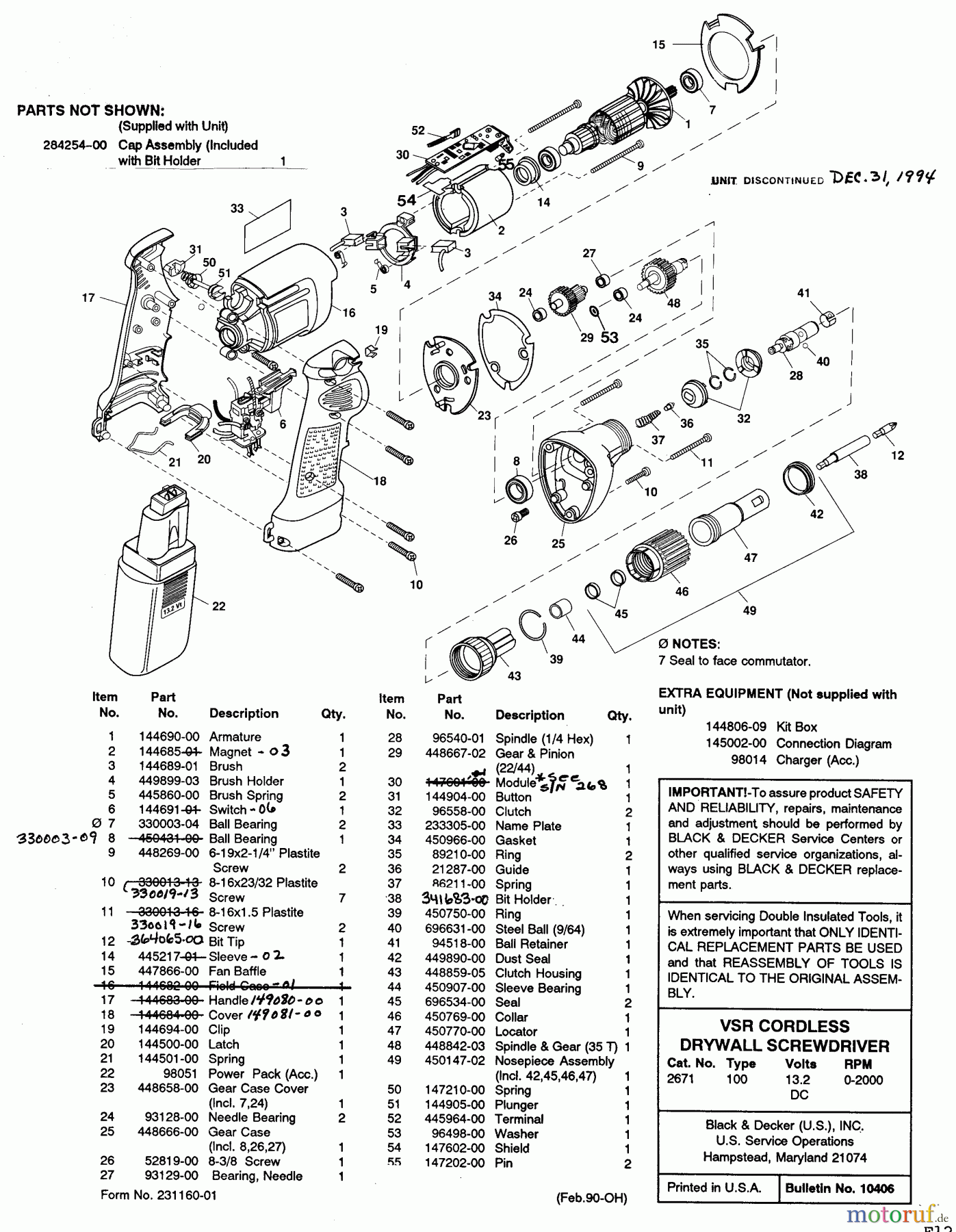  BLACK+DECKER INNENAUSSTATTUNG SCHRAUBENDREHER, KNARREN UND SCHRAUBENSCHLÜSSEL CDLS.DRYWALL KT 2671K Seite 1