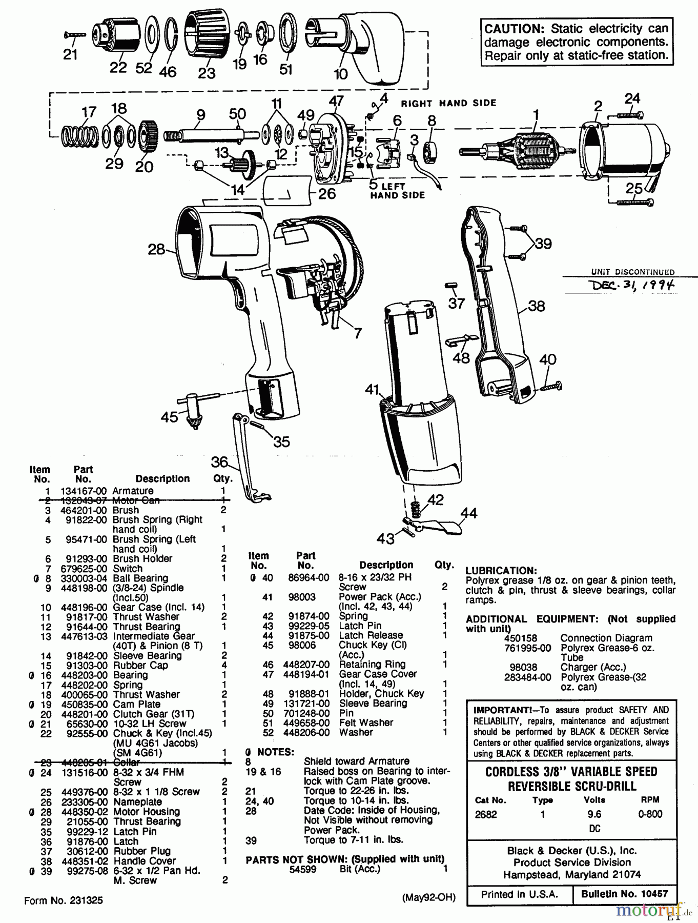  BLACK+DECKER INNENAUSSTATTUNG SCHRAUBENDREHER, KNARREN UND SCHRAUBENSCHLÜSSEL 3/8 CDLS. VSR DRIVER 2682 Seite 1