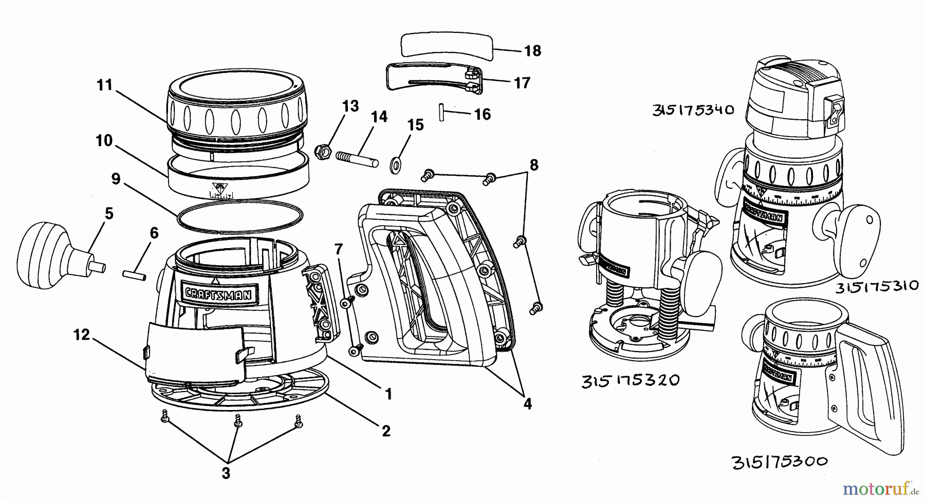  CRAFTSMAN Divers FRÄSMASCHINE 315.175300 Seite 1