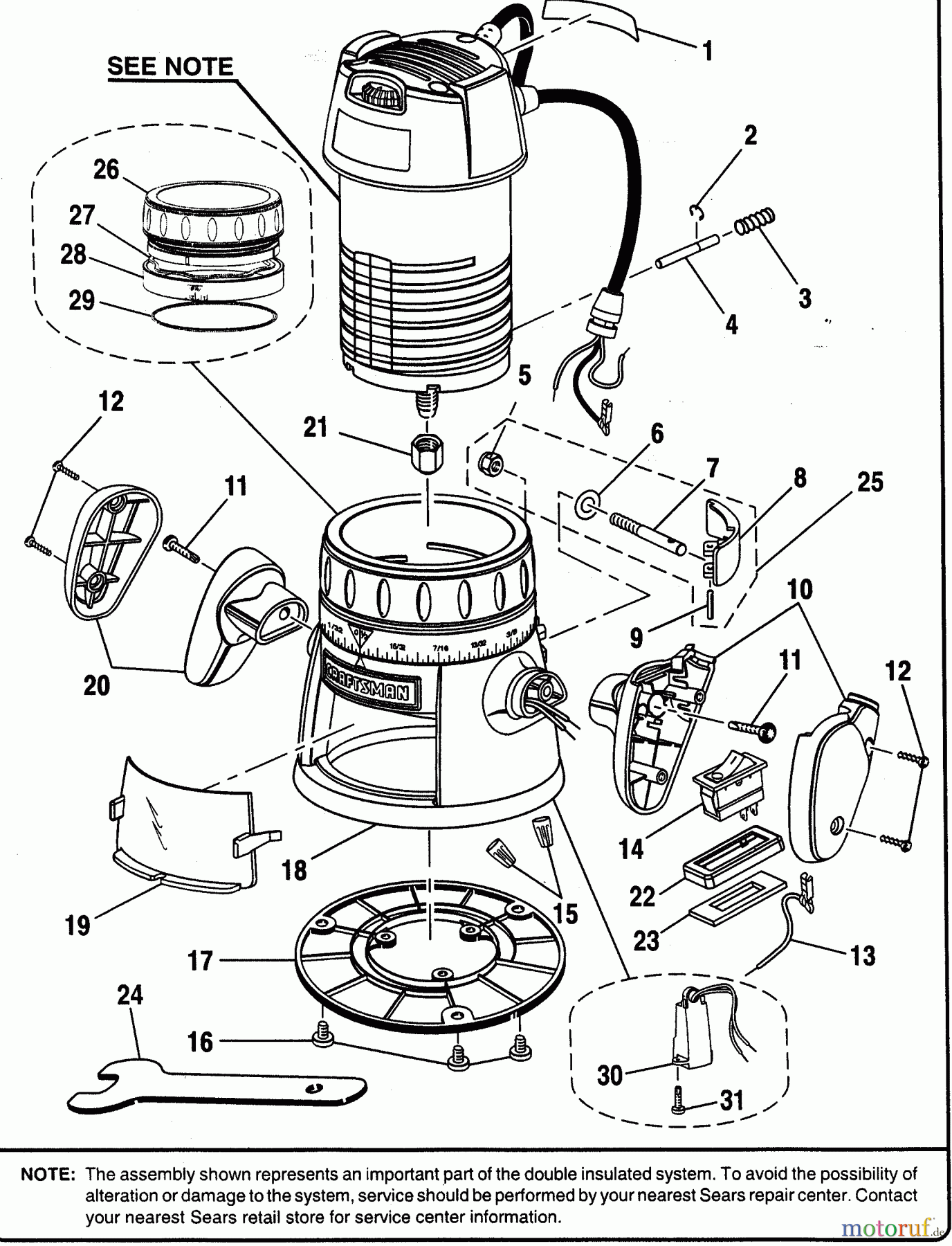 CRAFTSMAN Divers FRÄSMASCHINE 315.175101 Seite 2