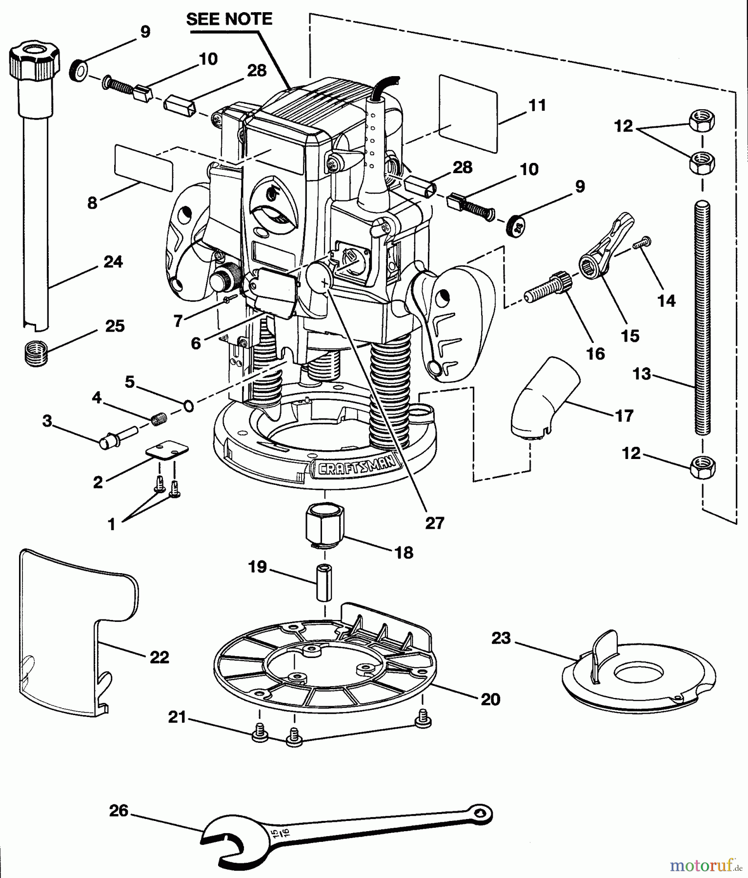 CRAFTSMAN Divers FRÄSMASCHINE 315.175170 Seite 1