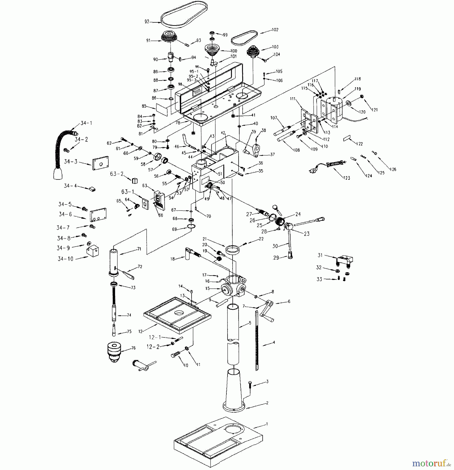 CRAFTSMAN Divers BOHRPRESSE 124.34986 Seite 1