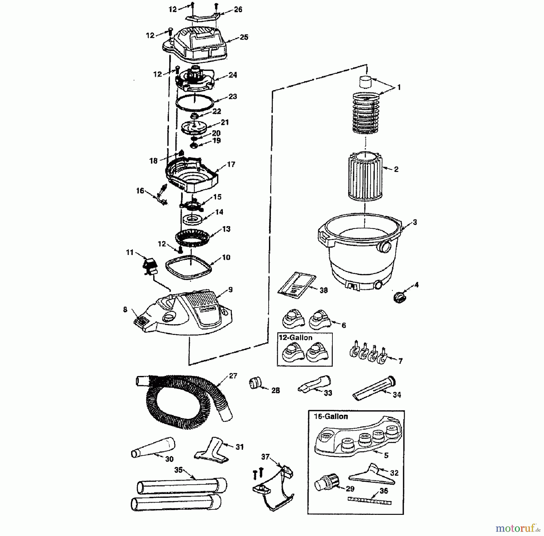 CRAFTSMAN Divers WET/DRY VAC 113.175570 Seite 1
