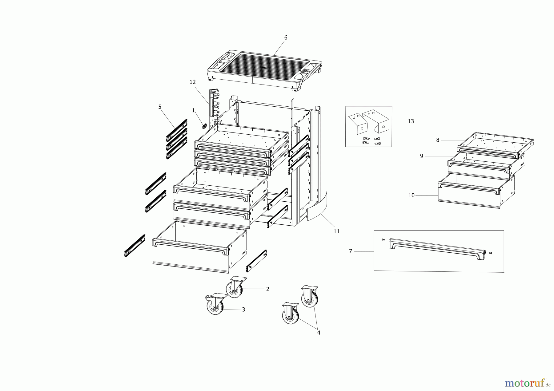 USAG STORAGE WORKCENTRES SCHUBLADENSCHRANK 516 STC4V Seite 1
