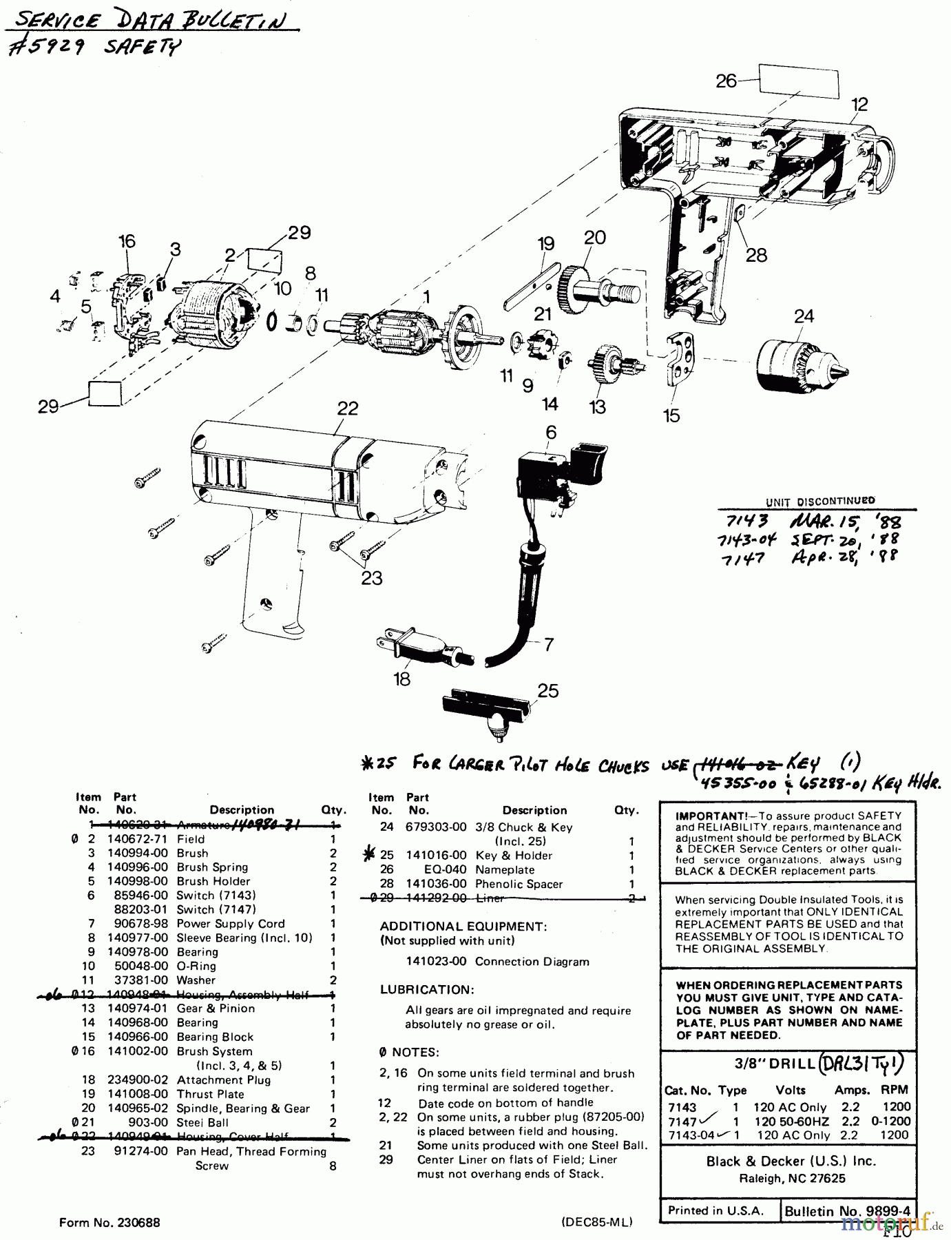  BLACK+DECKER INNENAUSSTATTUNG BOHRER 3/8 ANNIV. DRILL DRL31 Seite 1