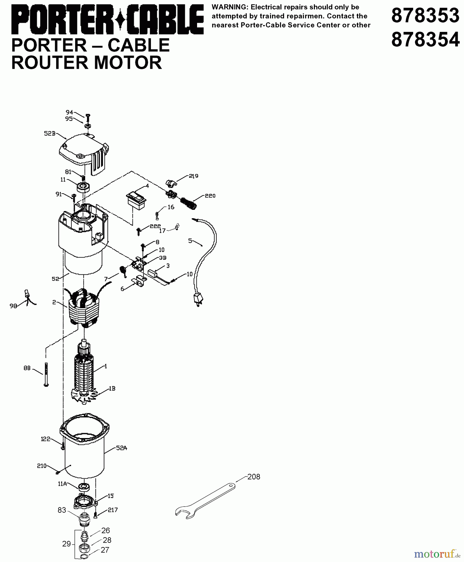 OEM Black und Decker Divers 62-206 240V ROUTER 878353 Seite 1